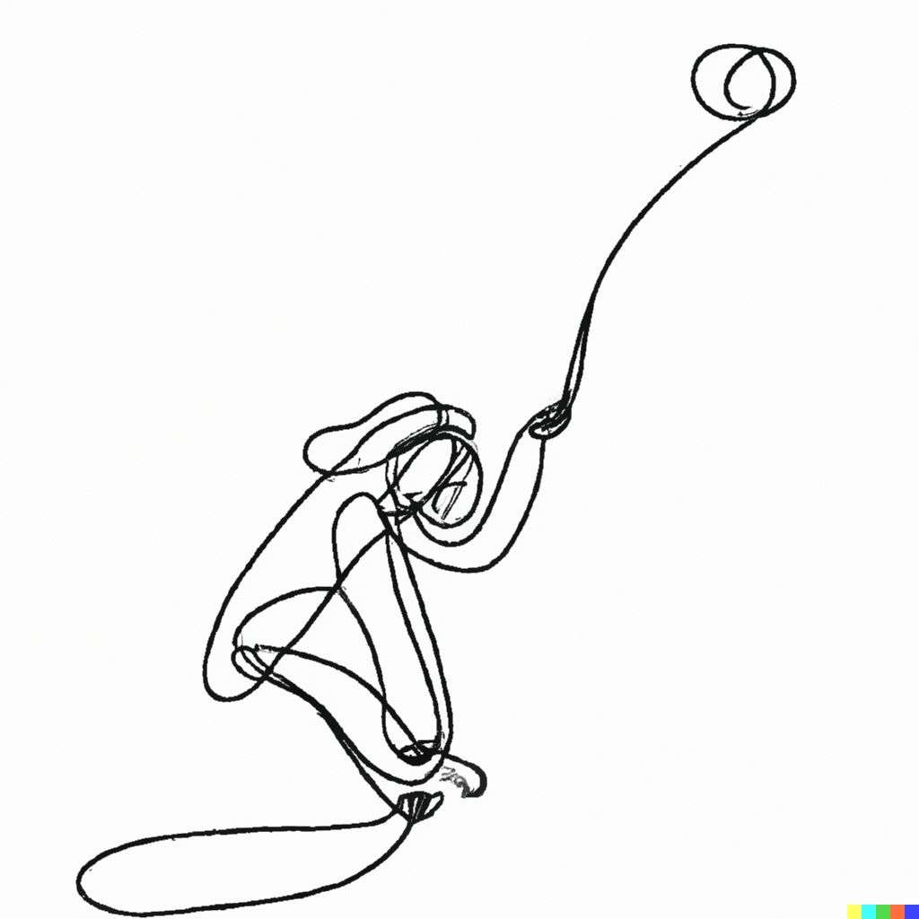 the discovery of gravity, one-line drawing